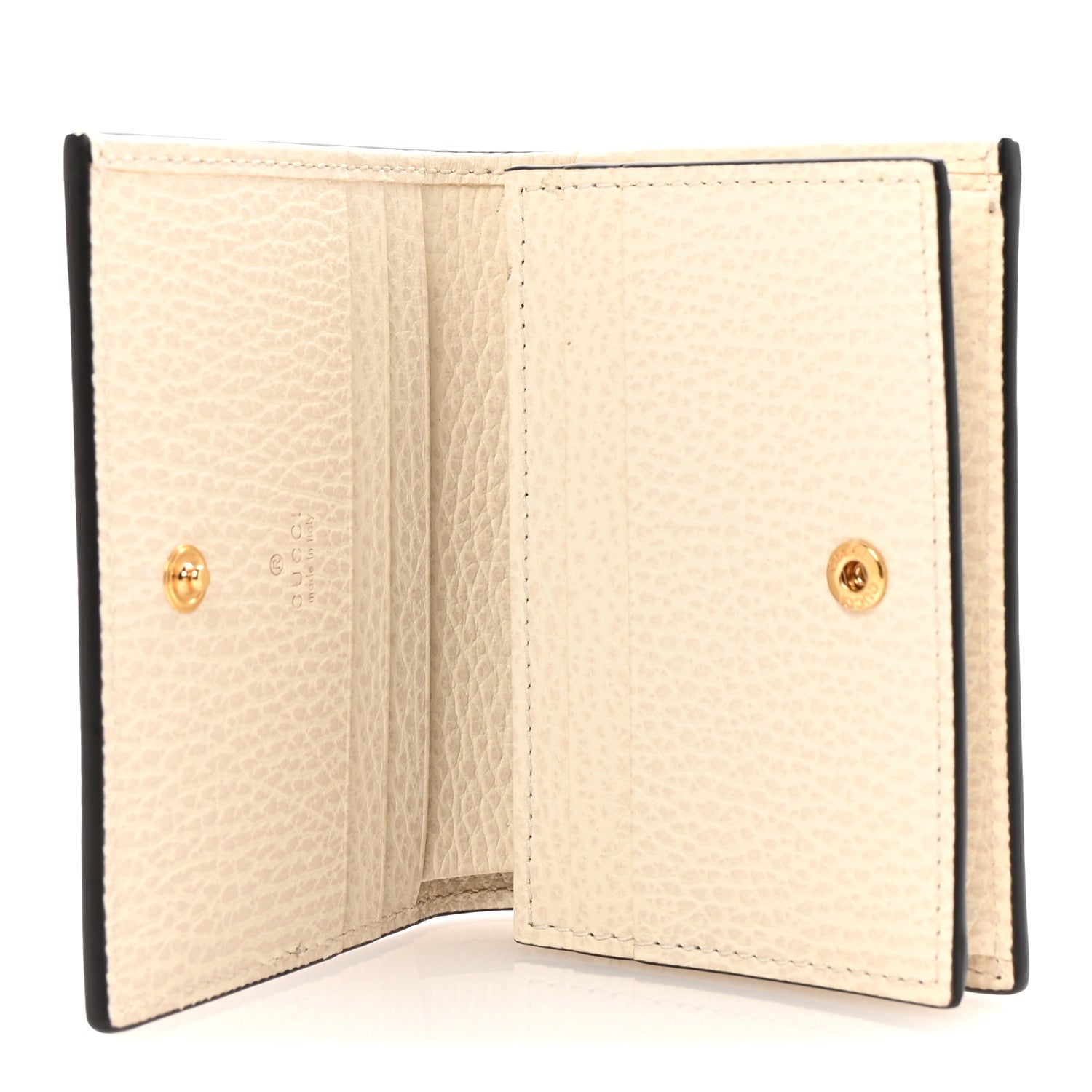 Gucci Dollar Calfskin GG Supreme Monogram GG Marmont Card Case Mystic White Beige Ebony 5 of 8