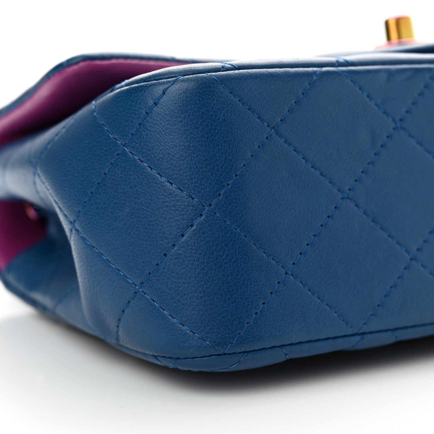 Chanel Lambskin Quilted Mini Rectangular Flap Blue Purple 9 of 10