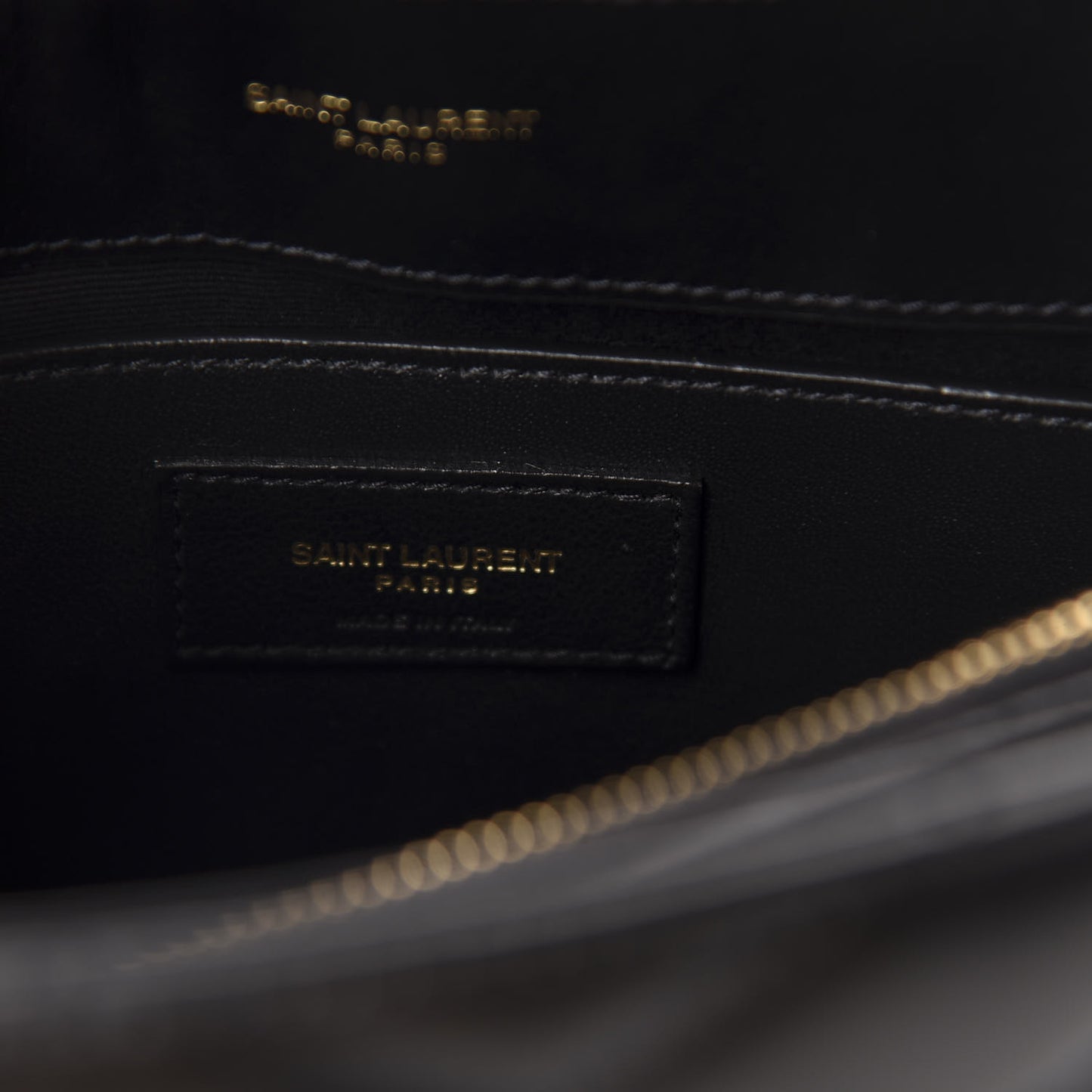 Calfskin Y Quilted Monogram Small Loulou Chain Satchel Black
