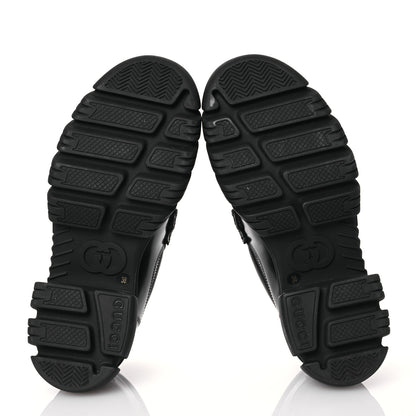Gucci Magnum Calfskin Nappa Samoa Womens Horsebit Platform Chunky Lug Sole 40mm Loafers 38 Black 6 of 14