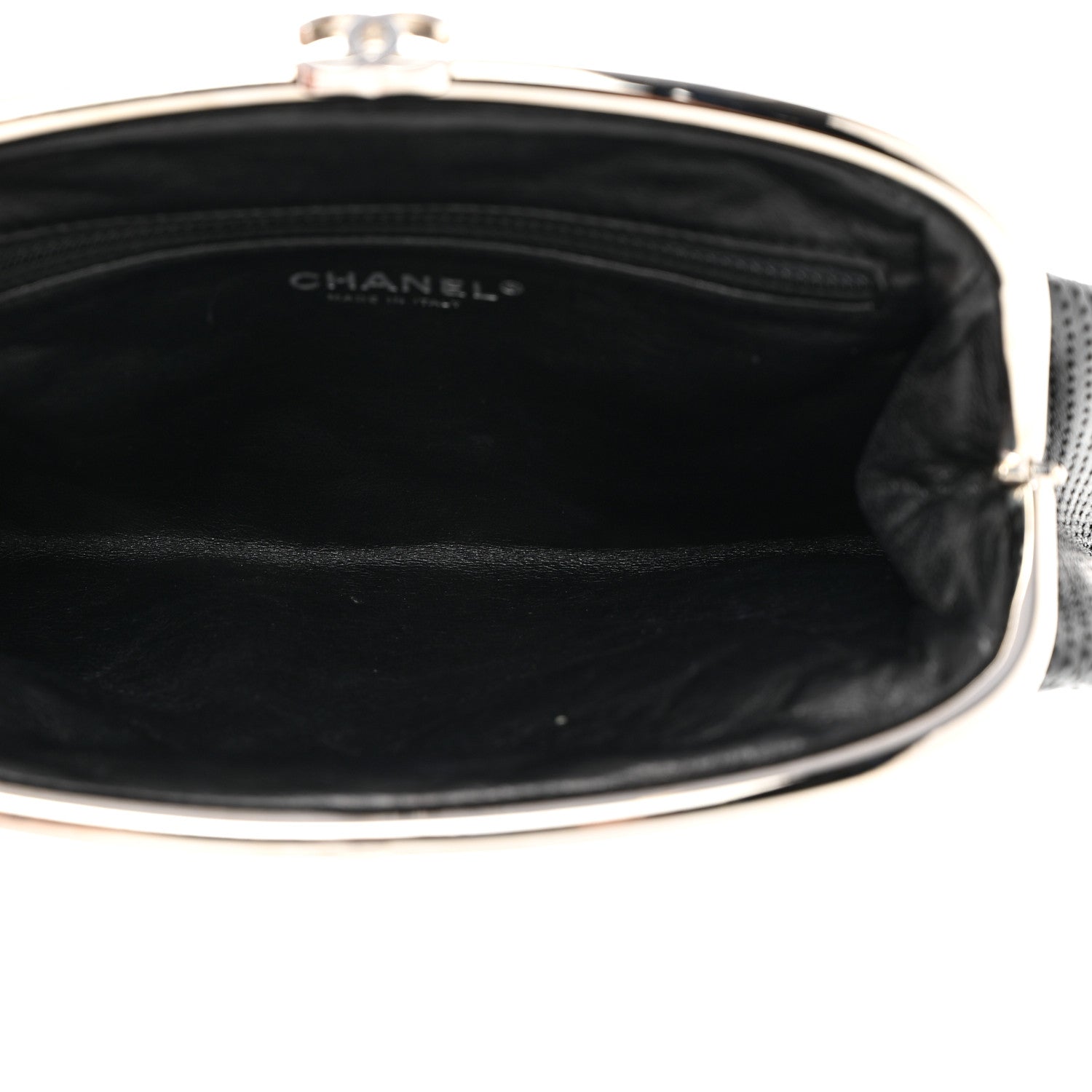 Chanel Lambskin Perforated Timeless Clutch Black 5 of 7