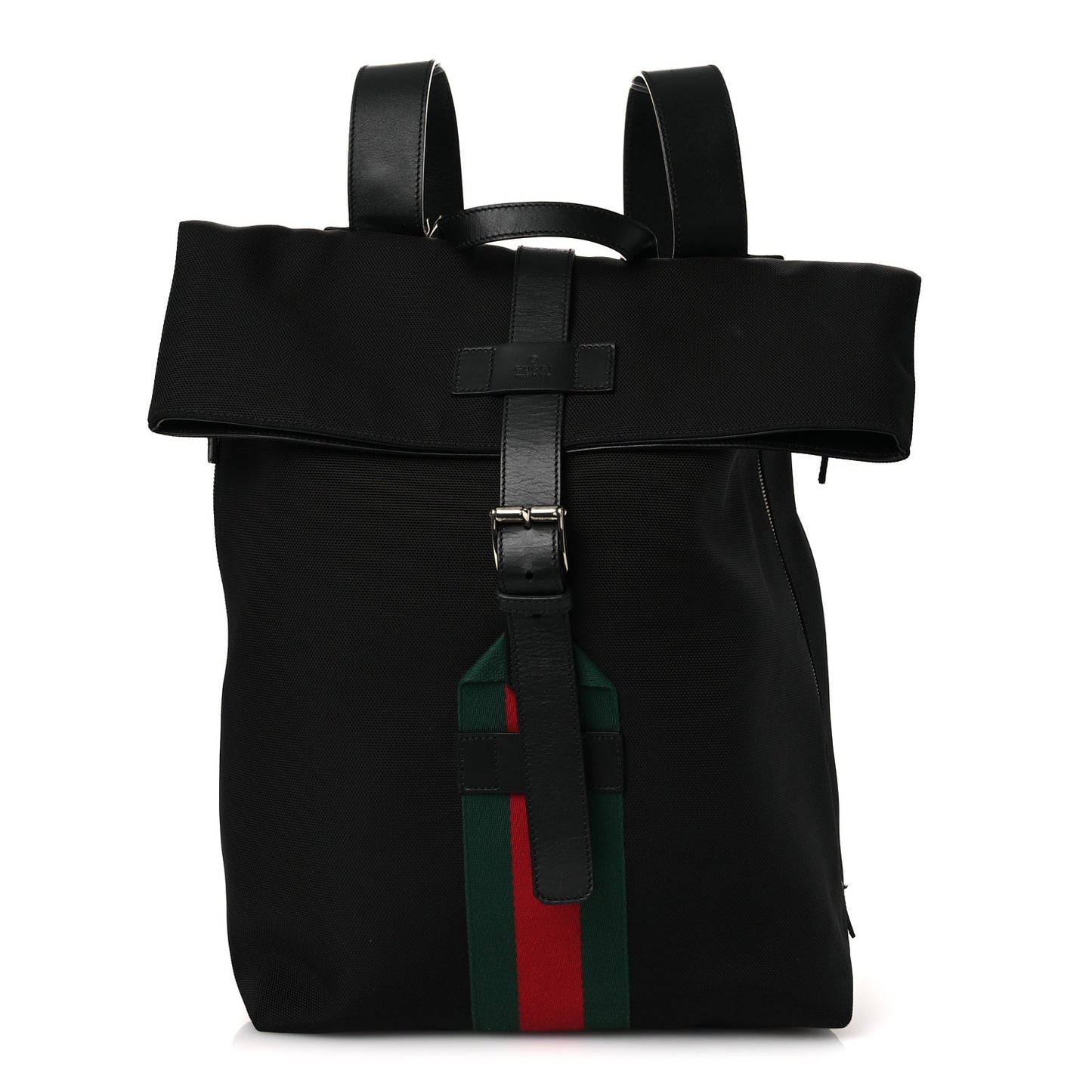 Techno Canvas Web Single Buckle Backpack Black