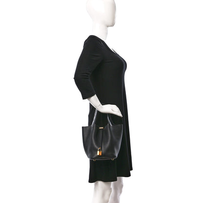 Hermes Taurillon Clemence Matte Alligator Picotin Lock Touch 18 PM Black 2 of 9
