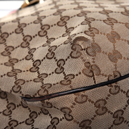 Gucci Monogram Large New Ladies Web Hobo Dark Brown 9 of 20