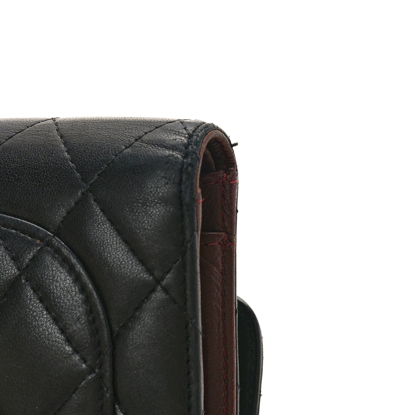 Lambskin Quilted Large Flap Wallet Black