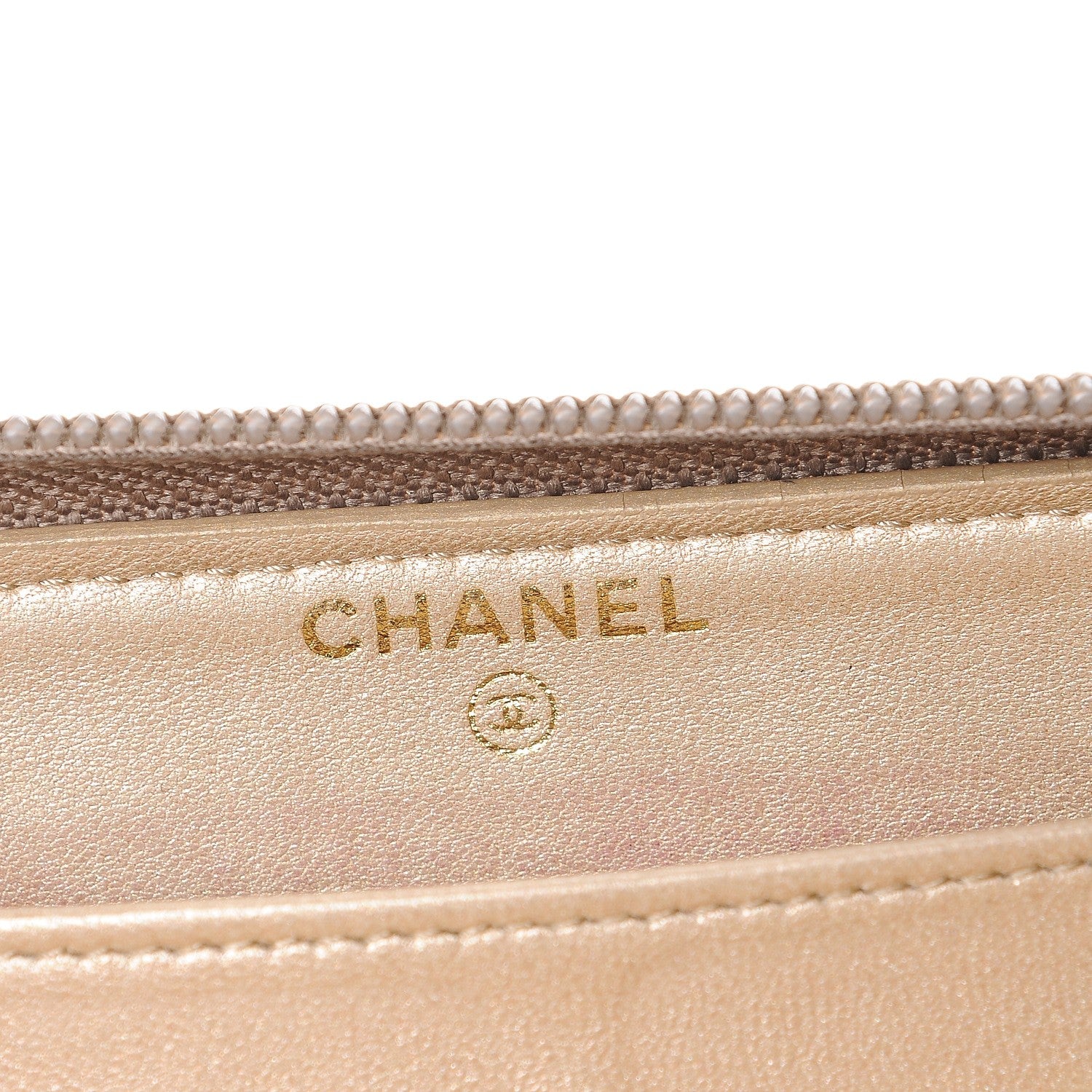 Chanel Lambskin Camellia Embossed Large Gusset Zip Around Wallet Beige 6 of 12
