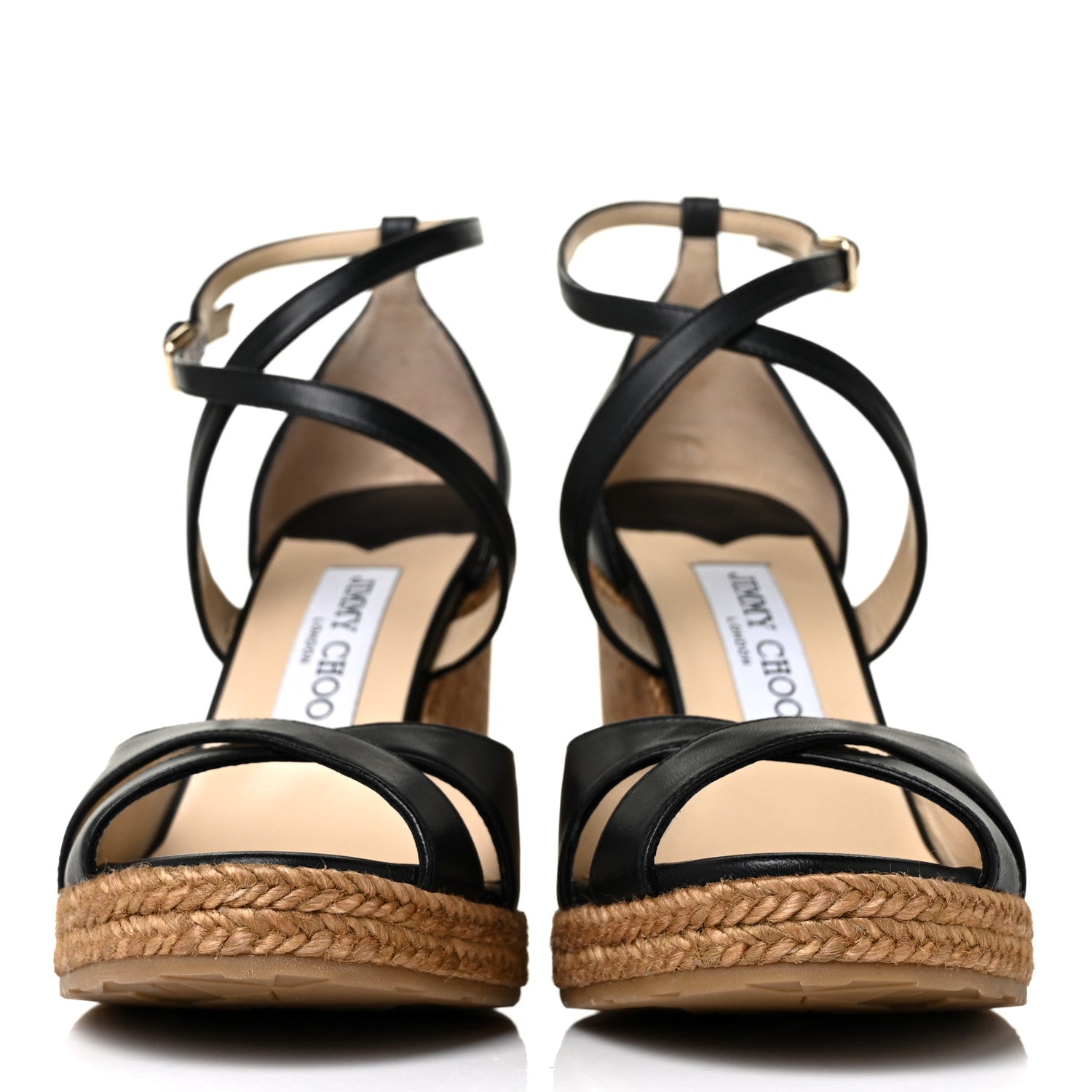 Jimmy Choo Nappa Rope Cork Alanah 105 Wedge 38.5 Black 2 of 8