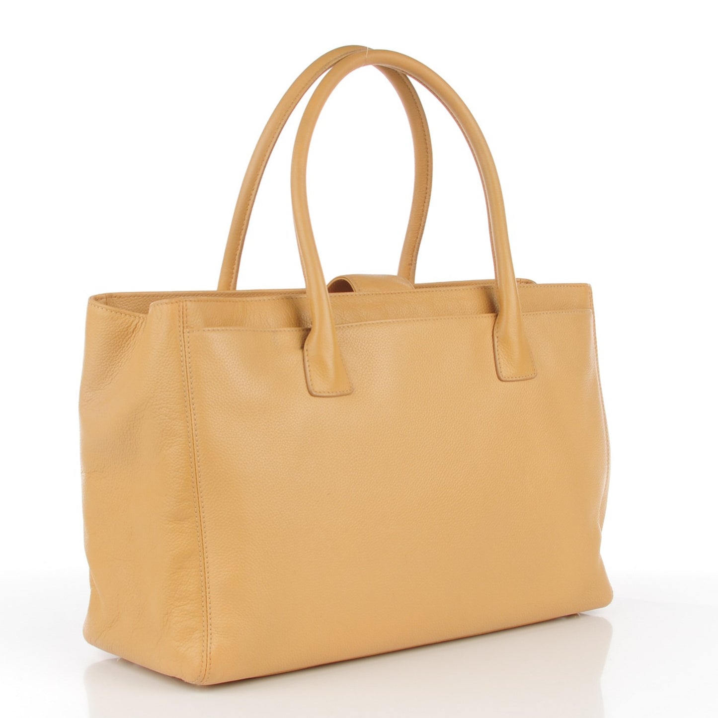 Calfskin Cerf Executive Shopper Tote Beige