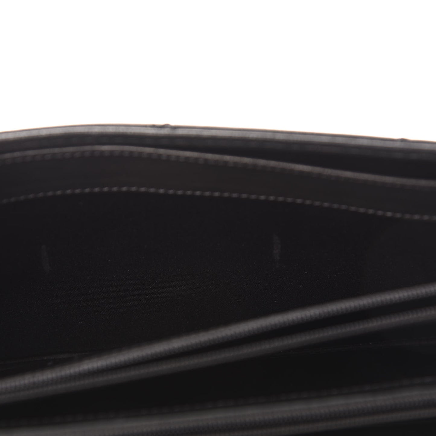 Lambskin Stitched Orient Express Wallet on Chain WOC Black