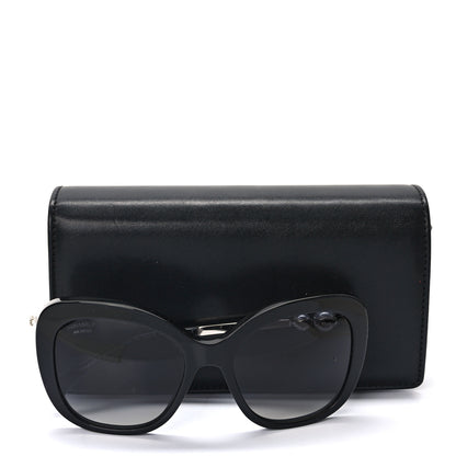 Chanel Acetate Polarized Butterfly Winter Pearl Sunglasses 5339-H Black 8 of 8