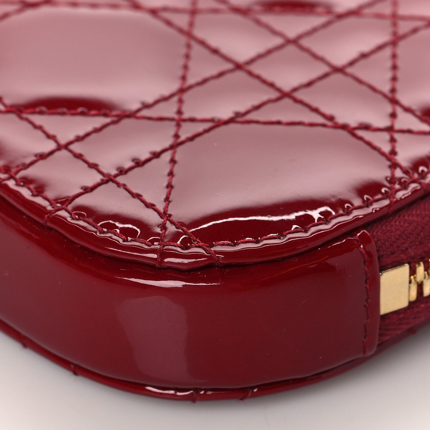 Christian Dior Patent Cannage Lady Dior Phone Holder Red 9 of 10