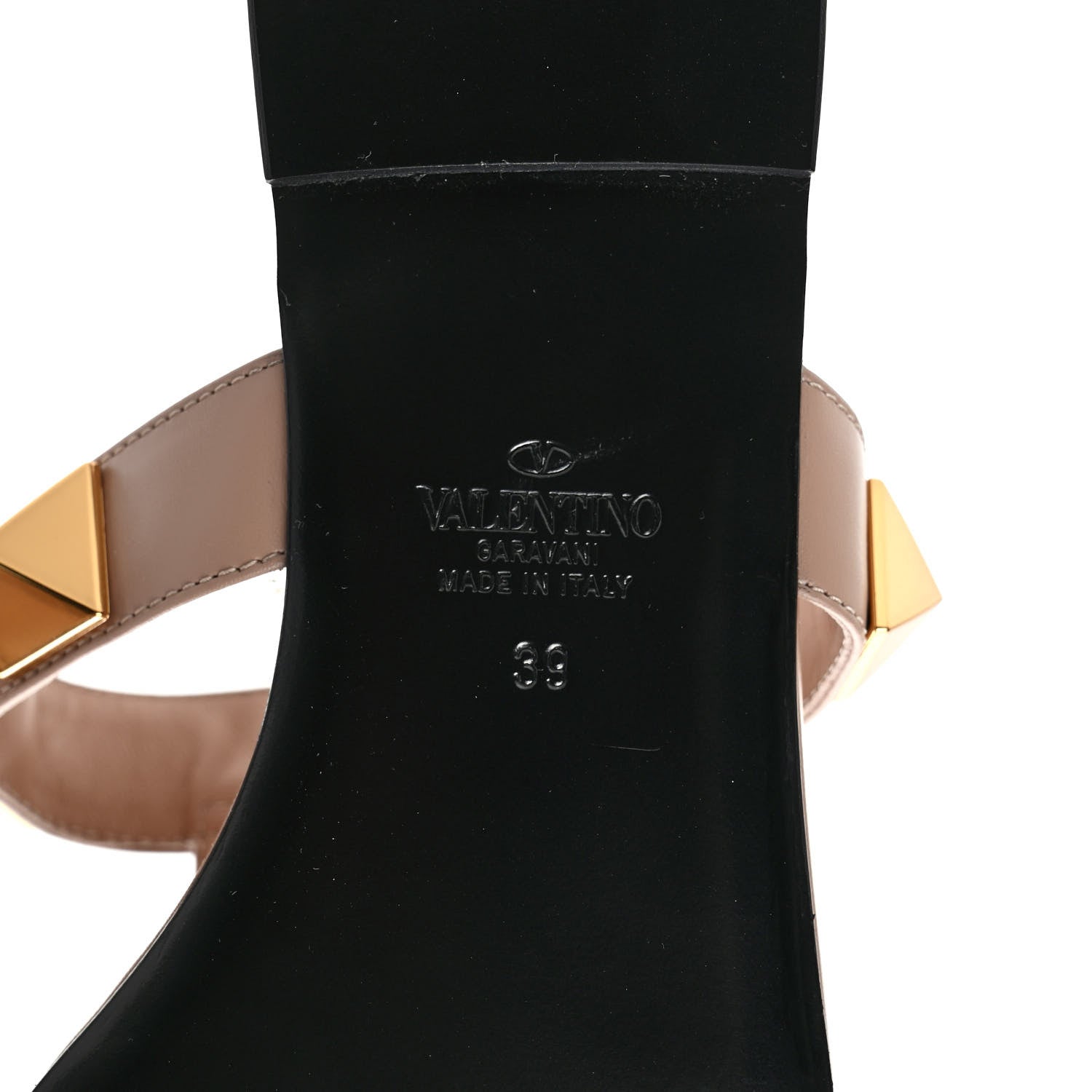 Valentino Garavani Calfskin Roman Stud Flat Slide Sandals 39 Rose Cannelle 6 of 8