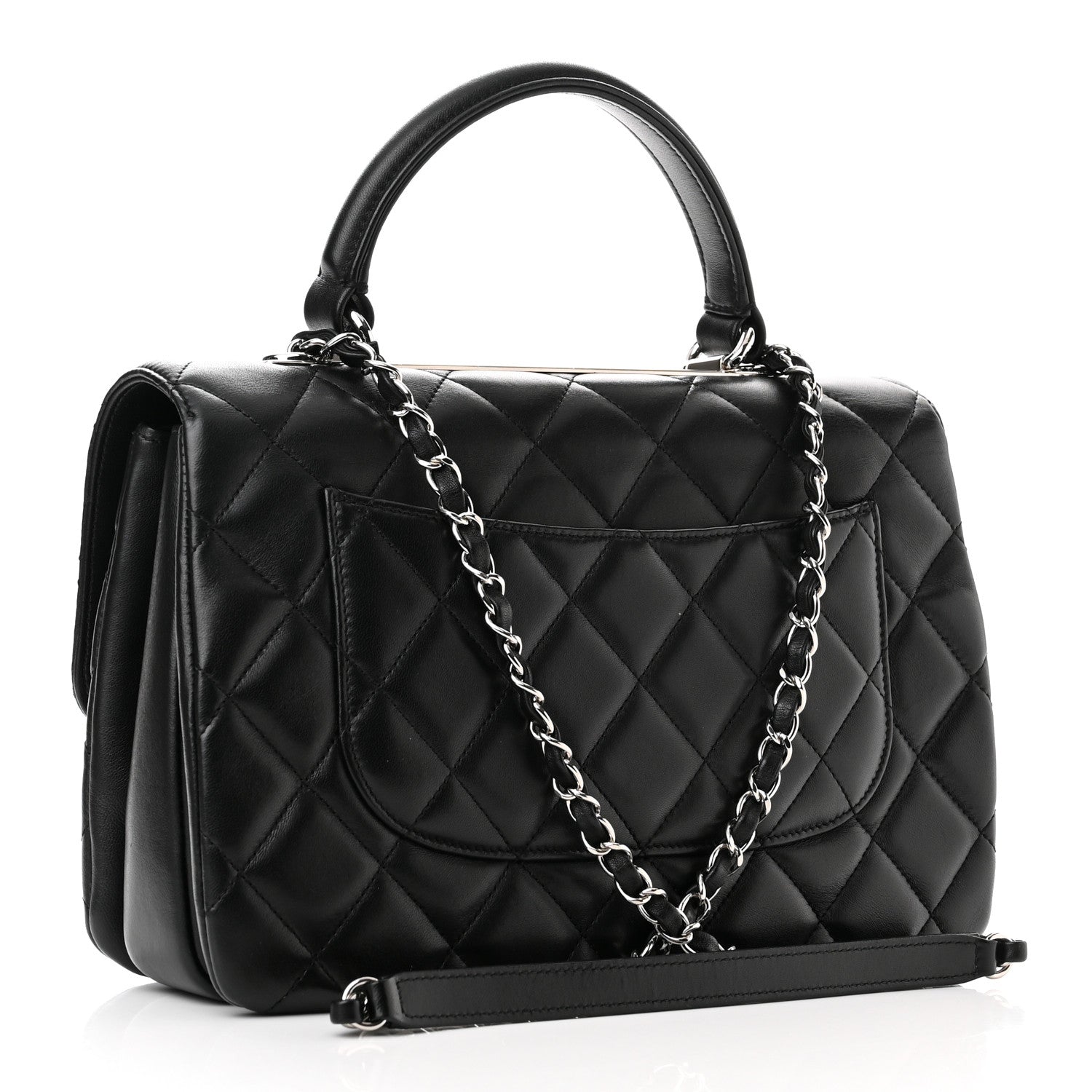 Chanel Lambskin Quilted Medium Trendy CC Flap Dual Handle Bag Black 3 of 10