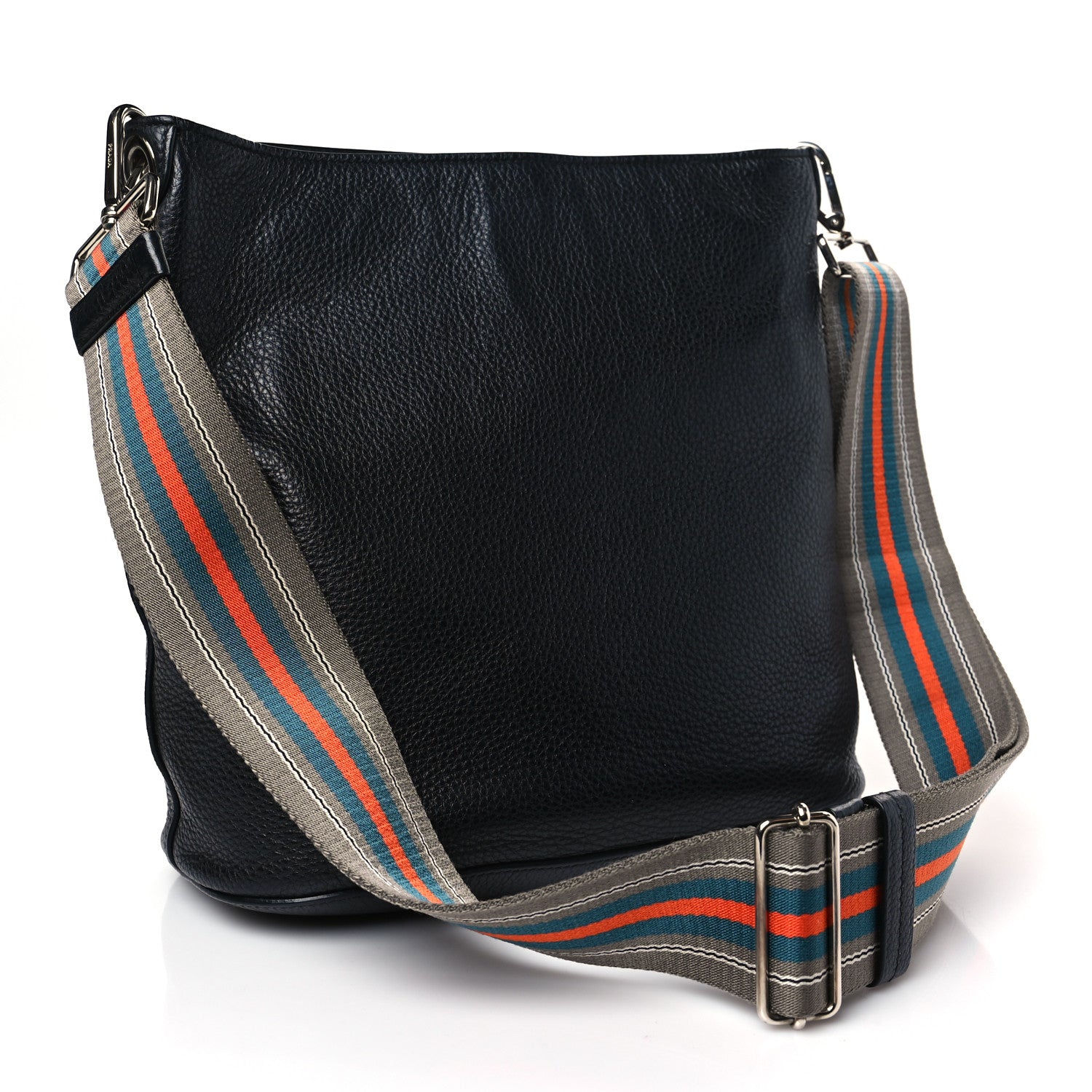 Prada Vitello Phenix Logo Hobo Black 3 of 8