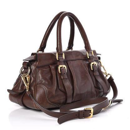 Prada Vitello Soft Shopping Satchel Nocciolo 3 of 10