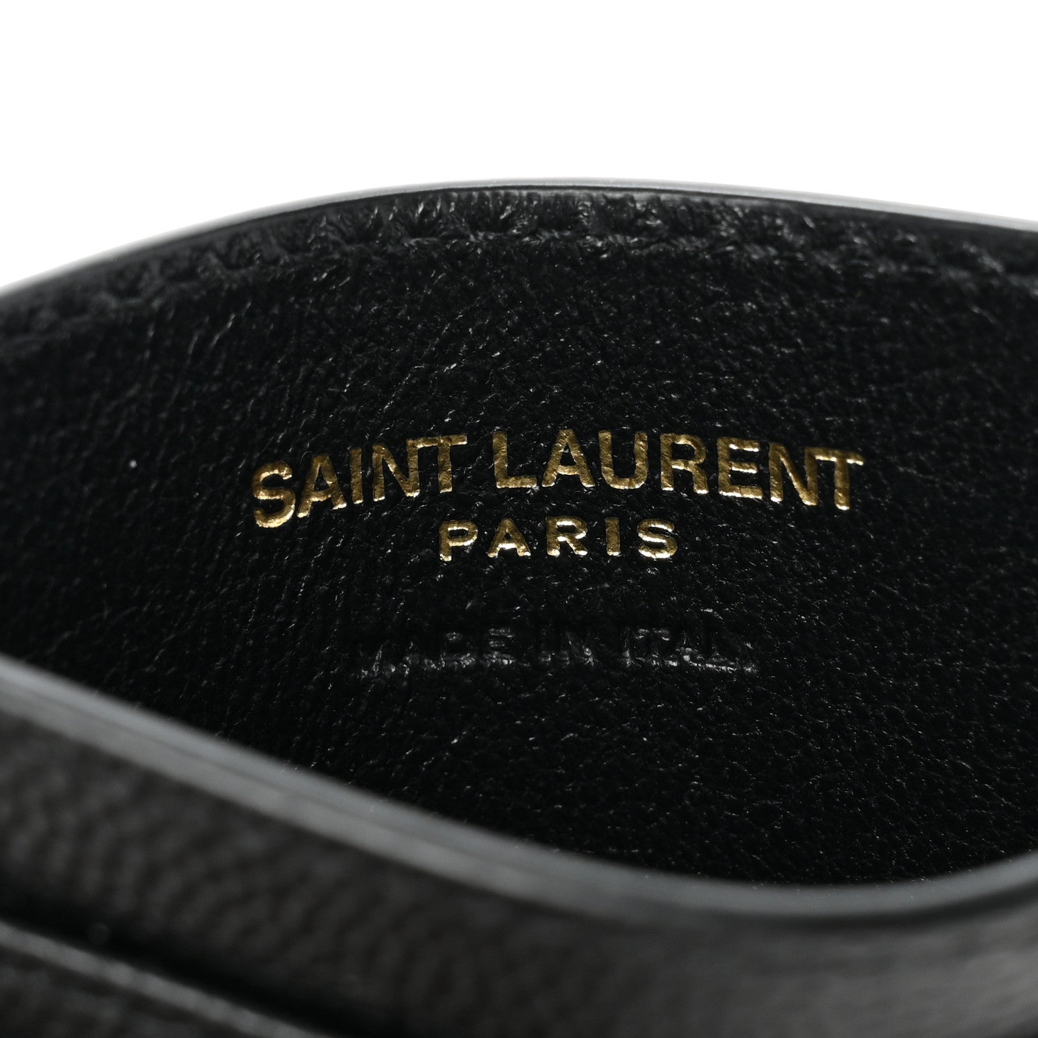 Saint Laurent Grain De Poudre Matelasse Chevron Monogram Credit Card Case Black 6 of 9