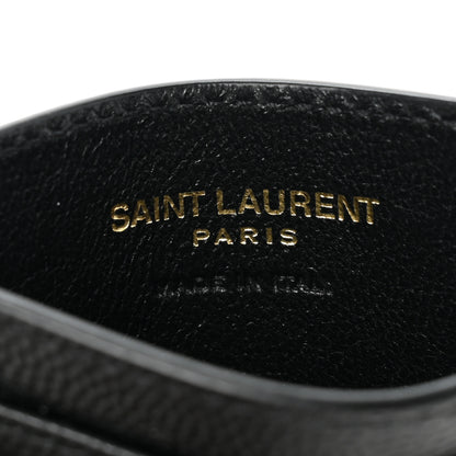 Saint Laurent Grain De Poudre Matelasse Chevron Monogram Credit Card Case Black 6 of 9