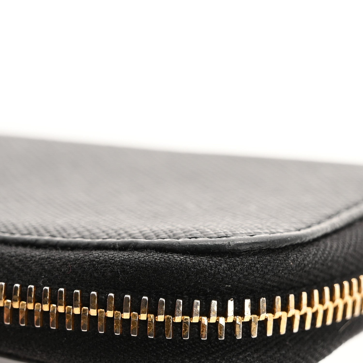 Prada Saffiano Metal Zip Around Key Holder Black 9 of 12