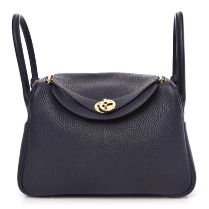 Hermes Taurillon Clemence Lindy 26 Bleu Nuit 1 of 10