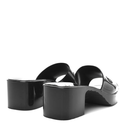 Gucci Rubber Gucci Logo Womens Platform 20/60mm Slide Sandals 38 Black 5 of 10