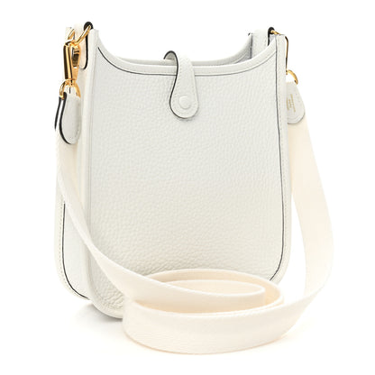 Hermes Taurillon Clemence Amazone Evelyne TPM New White 3 of 9