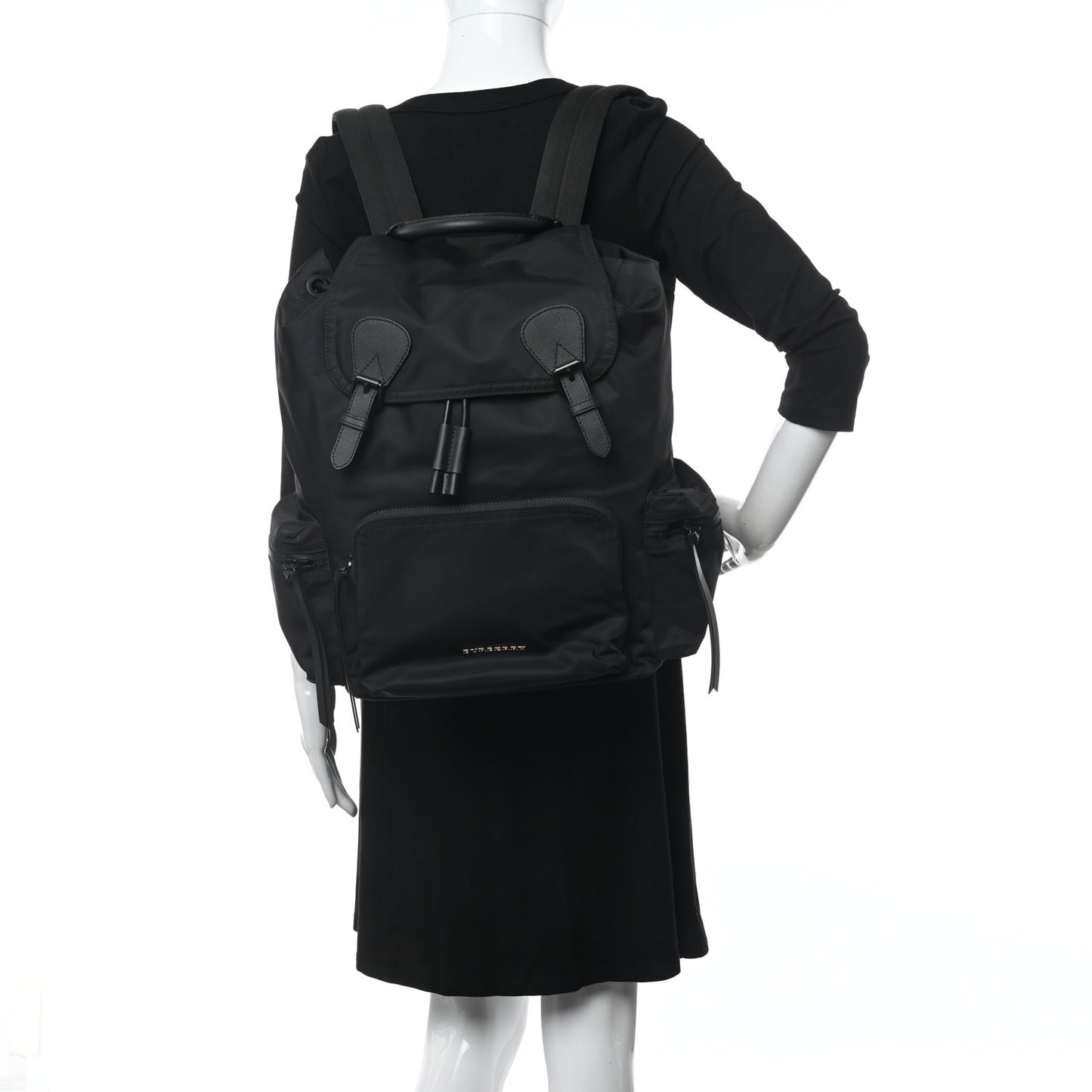 Technical Nylon Large Rucksack Backpack Black