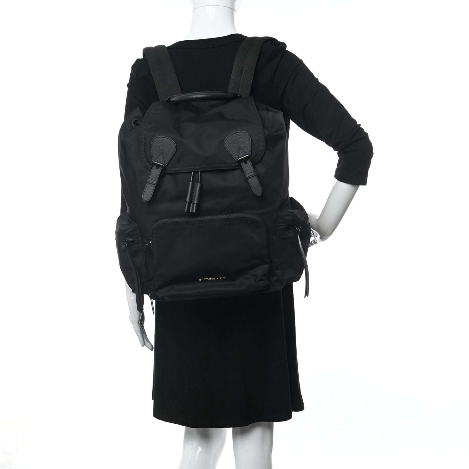 Burberry Technical Nylon Large Rucksack Backpack Black 2 of 9
