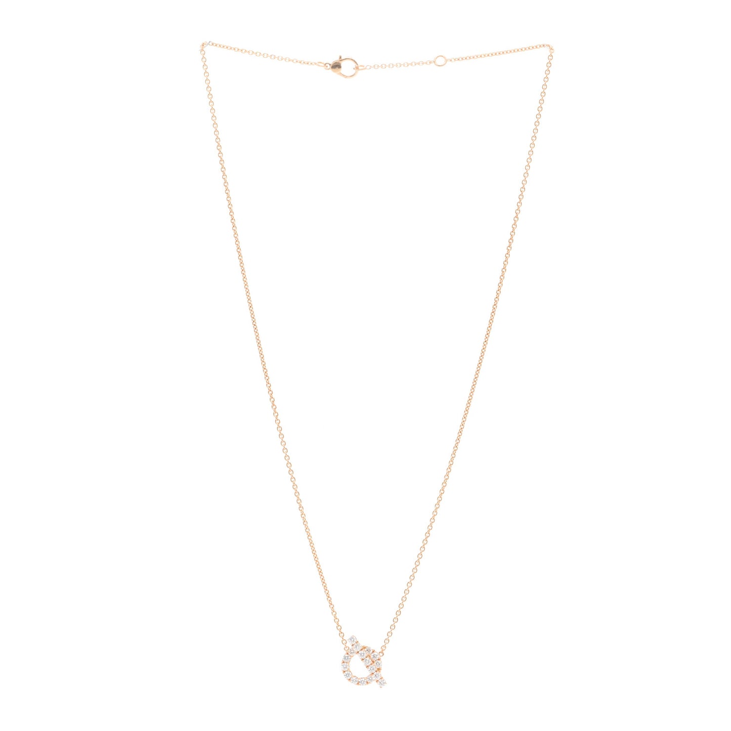 18K Rose Gold Diamond Finesse Pendant Necklace