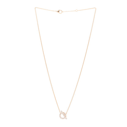 Hermes 18K Rose Gold Diamond Finesse Pendant Necklace 3 of 6