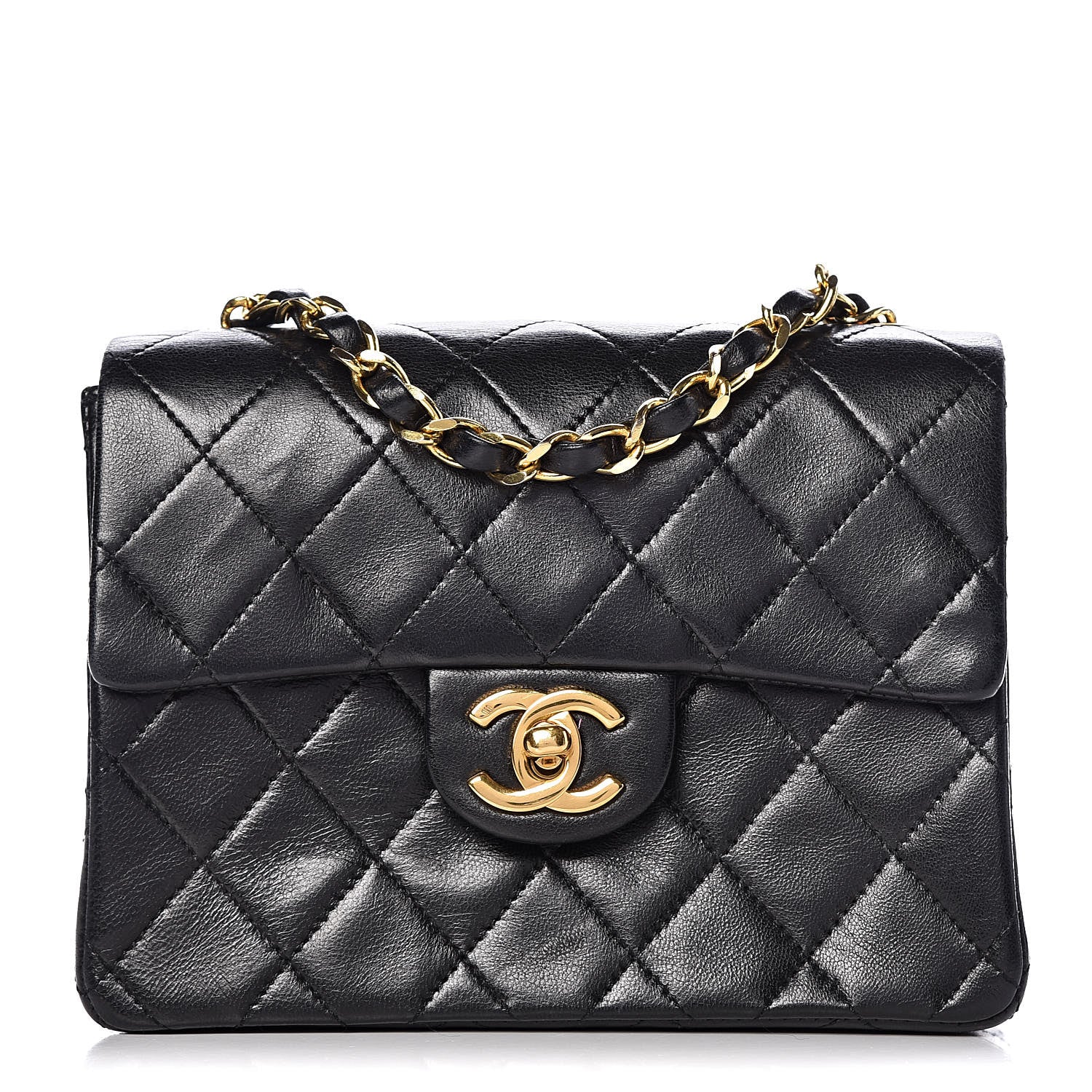 Chanel Lambskin Quilted Mini Square Flap Black 1 of 10