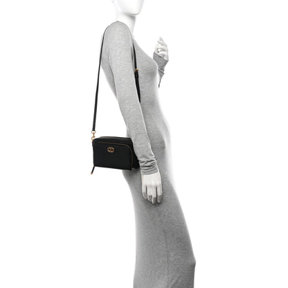 Christian Dior Grained Calfskin Caro Double Pouch Black 2 of 12