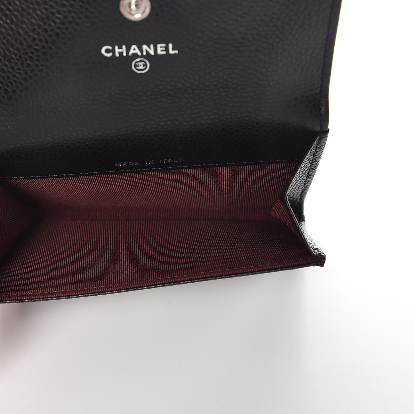 Caviar Quilted Flap Card Holder Black