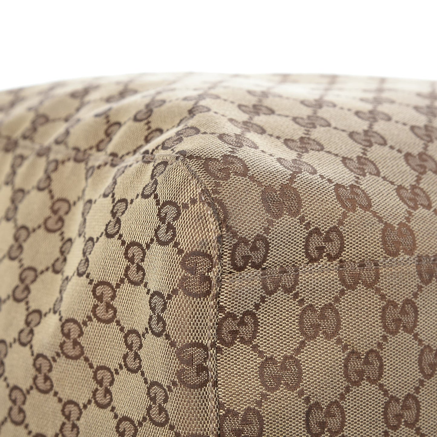 GG Monogram Web Large Collapsible Carry On Duffle Beige Brown