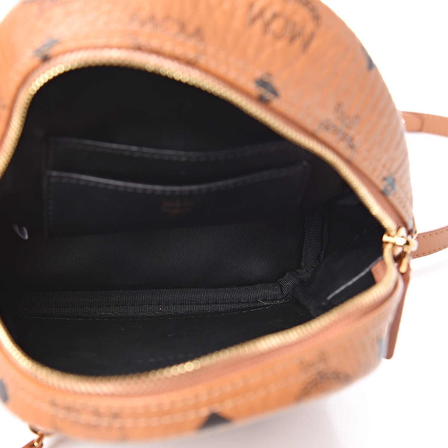 MCM Visetos Side Stud X-Mini Stark Bebe Boo Backpack Cognac 5 of 12