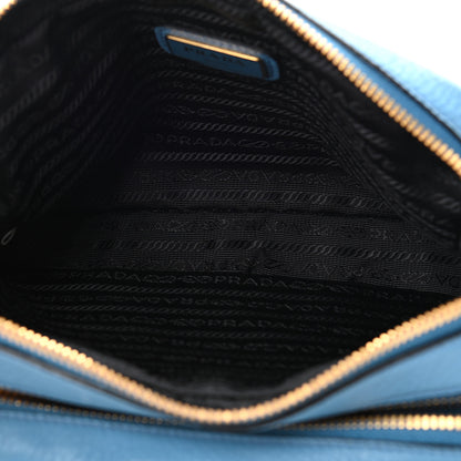 Prada Vitello Daino Medium Double Zip Shoulder Bag Mare 5 of 12