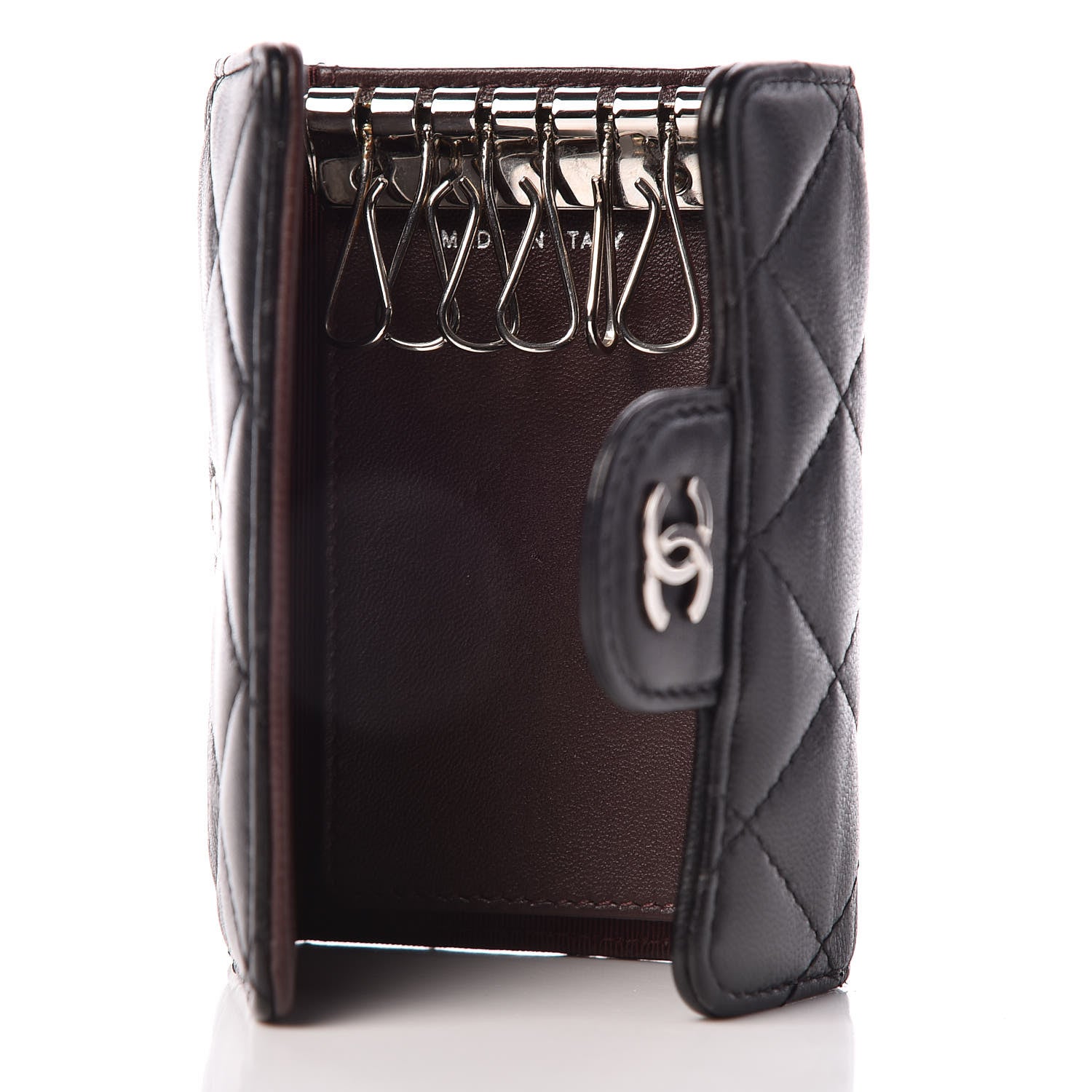 Chanel Lambskin Quilted 6 Key Holder Black 5 of 10