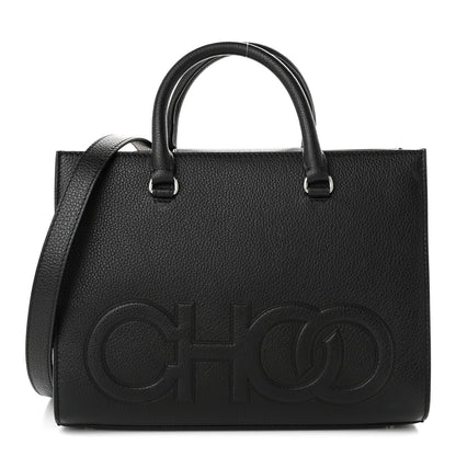 Jimmy Choo Grained Calfskin Embossed Book Tote Black 1 of 9