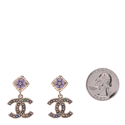 Chanel Resin Pearl Candy Camellia CC Drop Earrings Multicolor 2 of 5