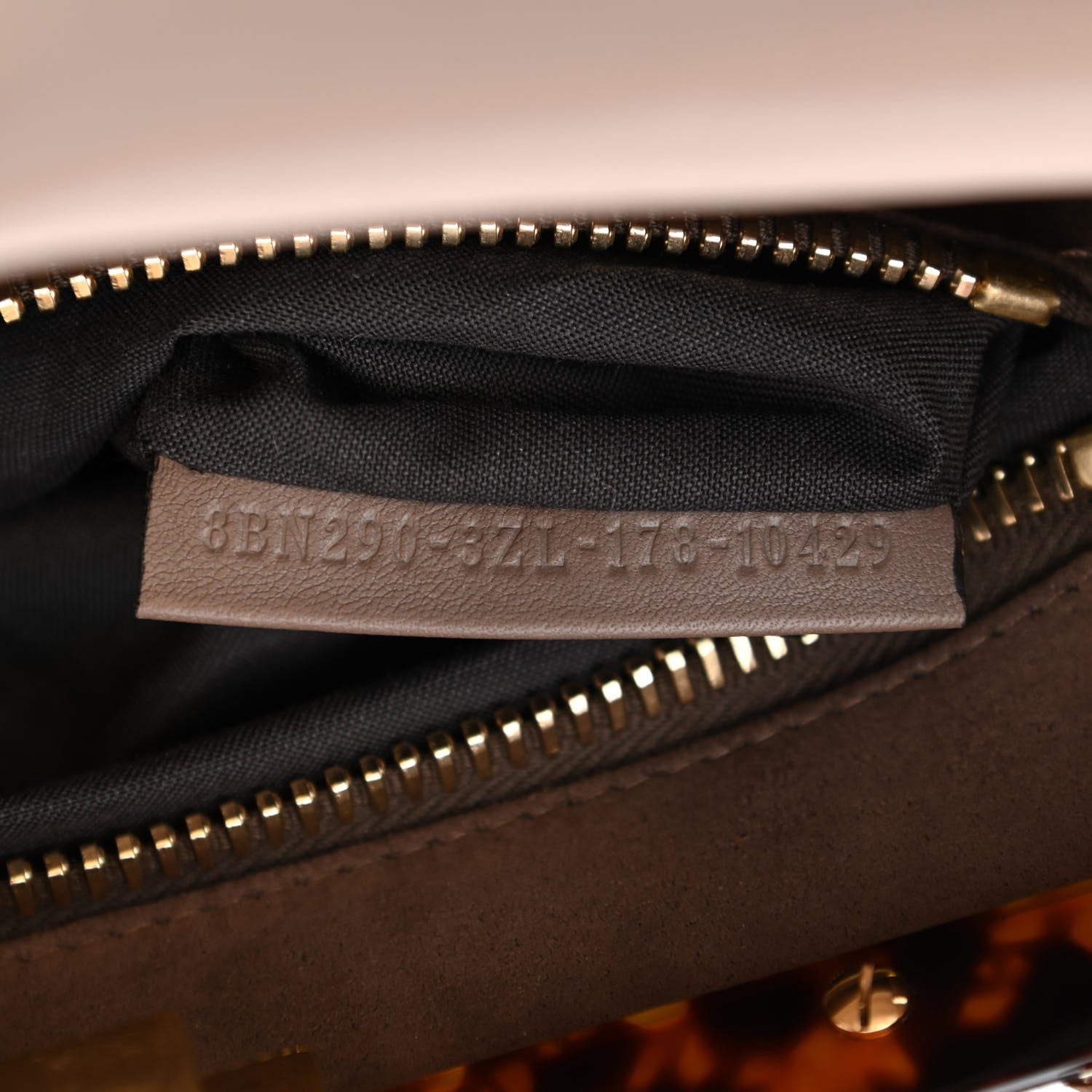 Fendi Vitello Seta Shiny Nappa Plexiglass Medium Peekaboo I SEE U Satchel Tortora 8 of 11