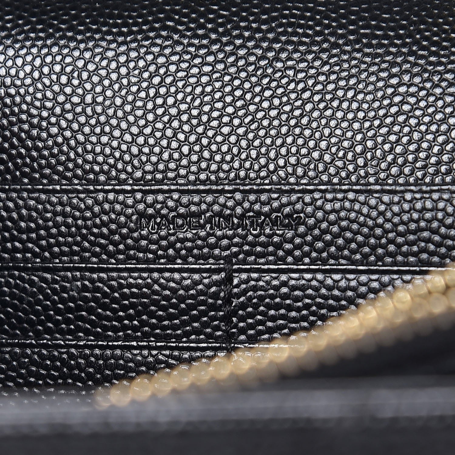 Saint Laurent Grain De Poudre Matelasse Chevron Monogram Chain Wallet Black 7 of 9