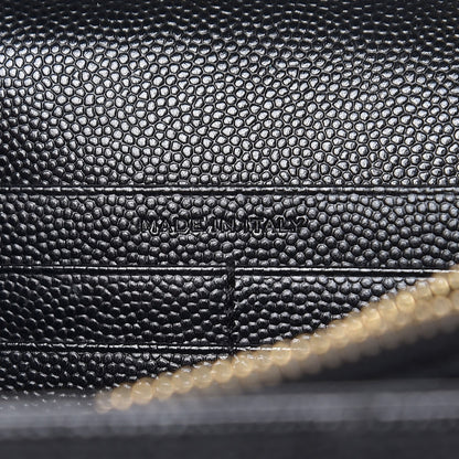 Saint Laurent Grain De Poudre Matelasse Chevron Monogram Chain Wallet Black 7 of 9