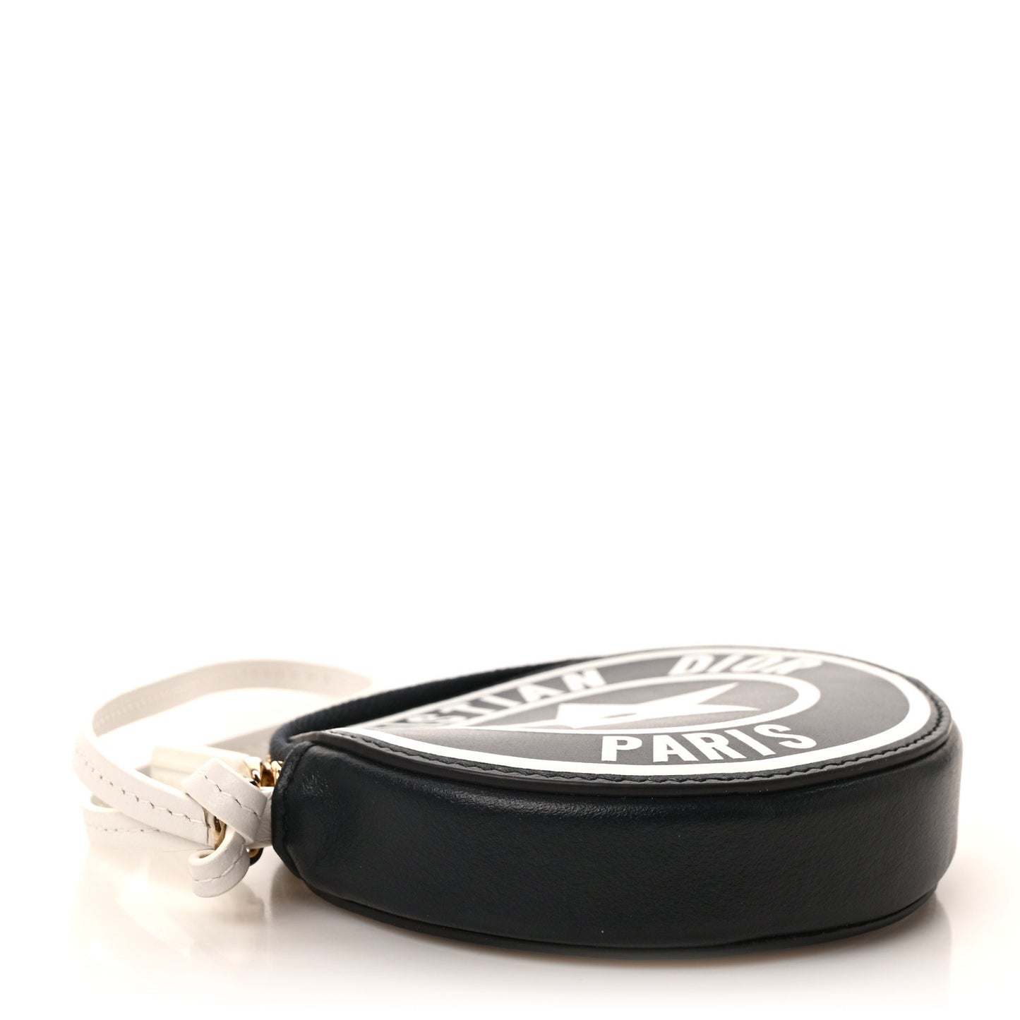 Calfskin Vibe Round Coin Purse Blue White