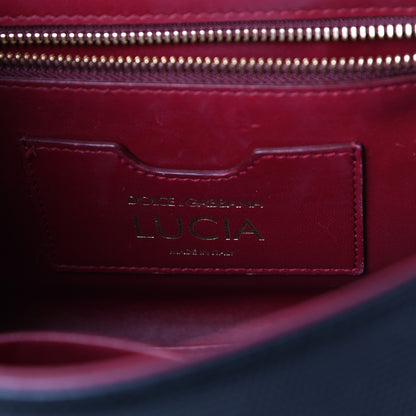 Dolce & Gabbana Calfskin Iguana Embossed Small Lucia Satchel Black 6 of 10
