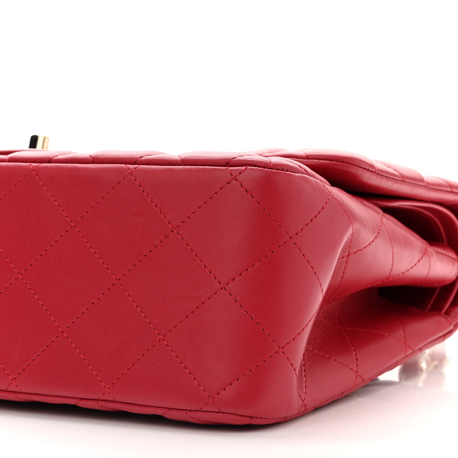Chanel Lambskin Quilted Jumbo Double Flap Red 10 of 12