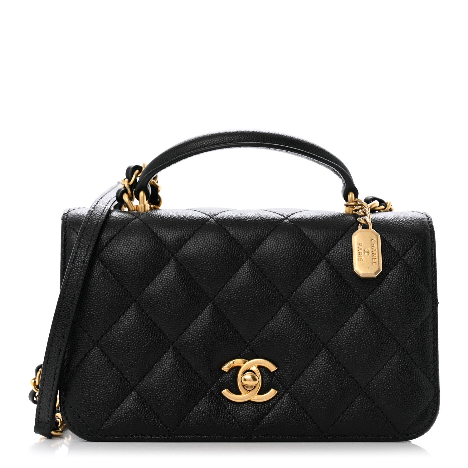 Chanel Caviar Quilted Mini Top Handle Flap Black 1 of 15