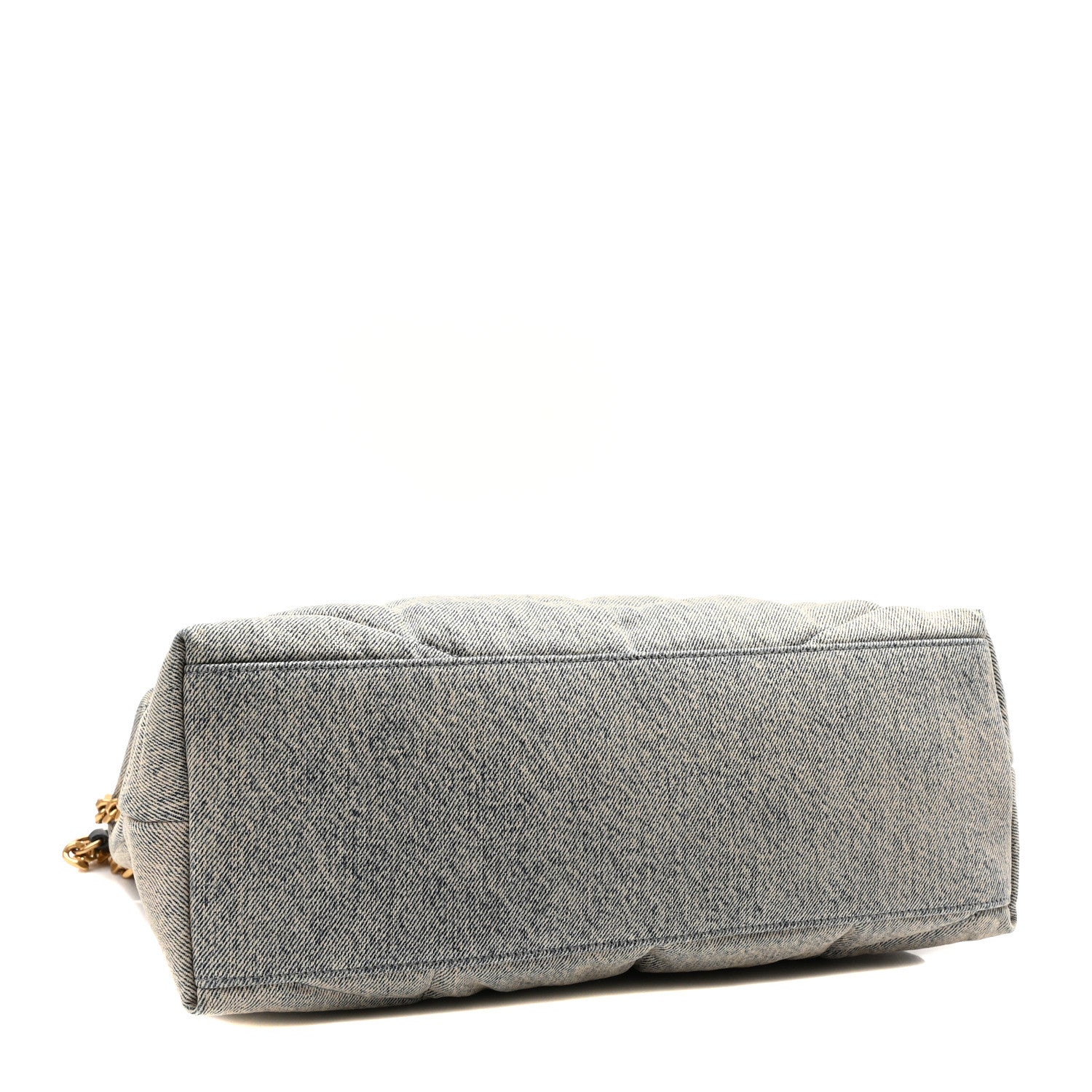 Saint Laurent Denim Quilted Medium Loulou Puffer Monogram Chain Satchel Azur 3 of 8