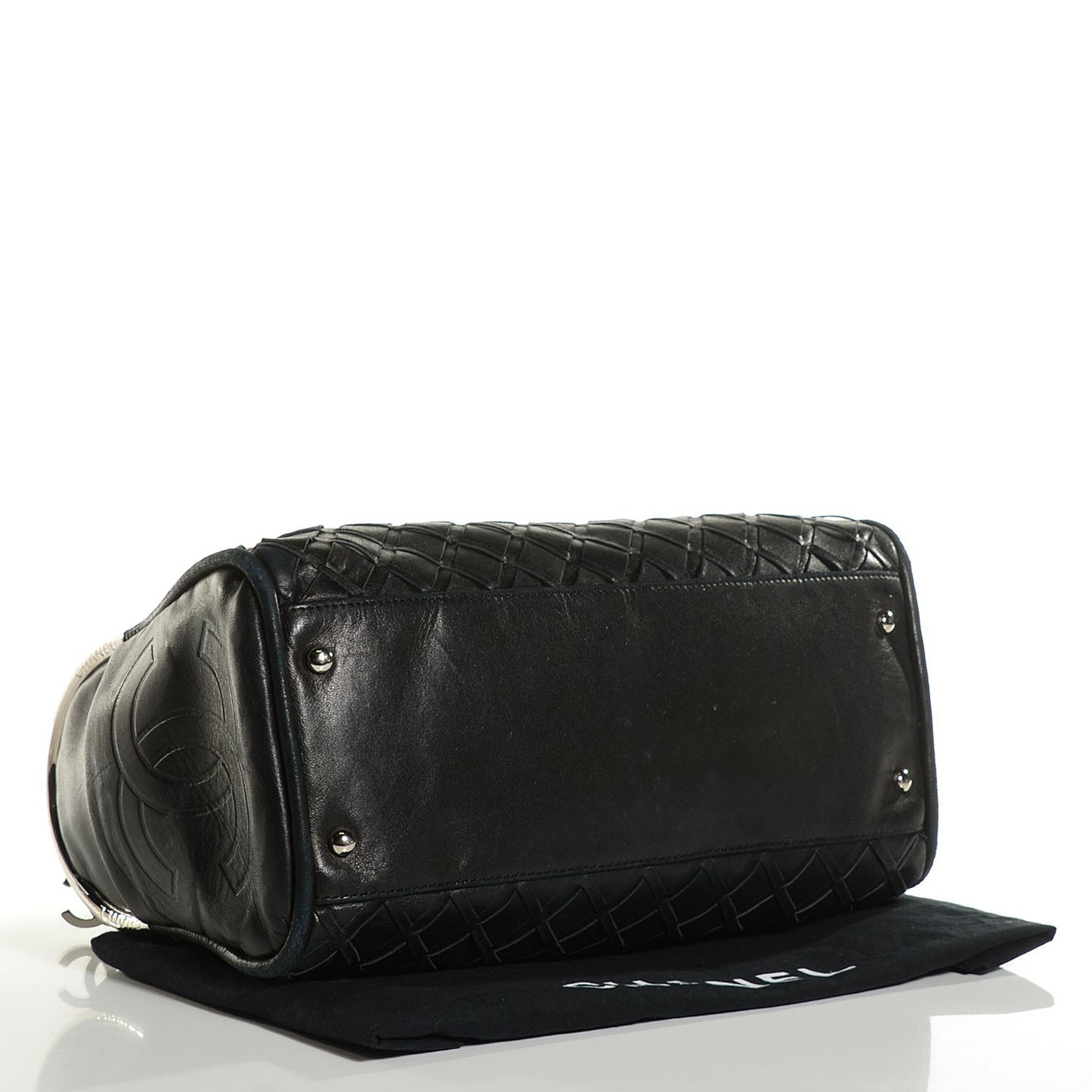 Lambskin Woven Medium Ultimate Soft Sombrero Bag Black