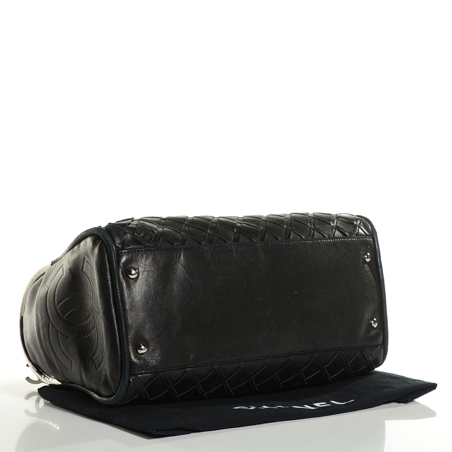 Chanel Lambskin Woven Medium Ultimate Soft Sombrero Bag Black 4 of 7