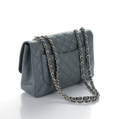 Chanel Caviar Quilted Jumbo Single Flap Grey 3 of 8