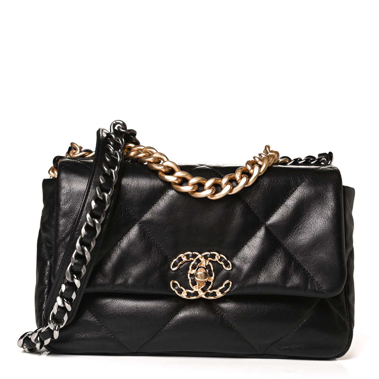Chanel Lambskin Quilted Medium Chanel 19 Flap Black 1 of 11
